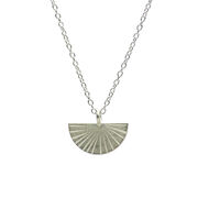 Silver fan necklace